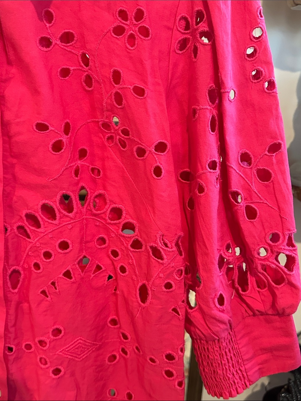 By Anthropologie Embroidered Button-Front Mini Shirtdress. Size Small - Picture 7 of 8
